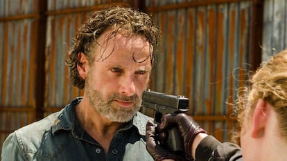 Andrew Lincoln, como o xerife Rick Grimes, em ‘The Walking Dead’