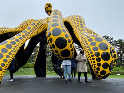 Pieza de la exposición 'Kusama: Naturaleza cósmica', expuesta hasta octubre en el Jardín Botánico de Nueva York.