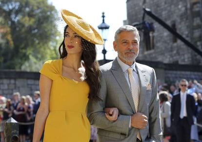 Amal y George Clooney, el día de la boda de los duques de Sussex