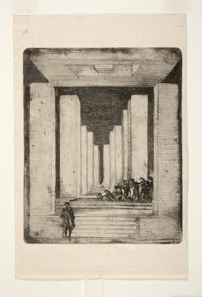 El recorrido expositivo, de más de 200 obras se agrupa en seis bloques temáticos: el universo nativo y electivo de Edward Gordon Craig, La escalera- Estados de ánimo I, II, II y IV : un laboratorio espacial, la ventana y la retícula, el espacio y la luz, el movimiento y Hamlet.