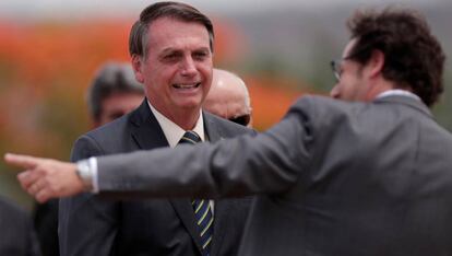 Bolsonaro na cerimônia do Dia do Bandeira. 