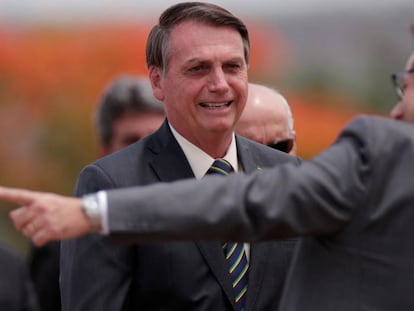 Bolsonaro na cerimônia do Dia do Bandeira. 