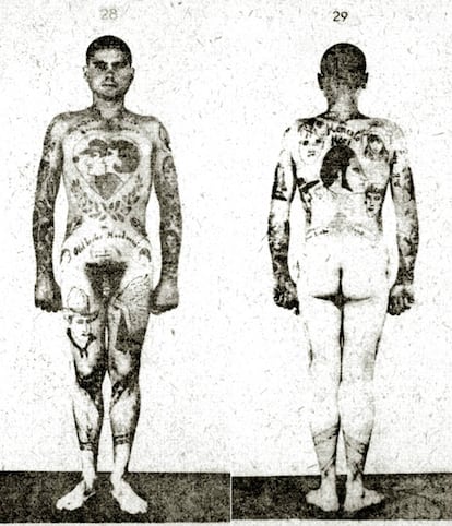 Un prisionero de Buchenwald posa para la tesis de Erich Wagner.