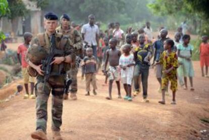 Soldados franceses el pasado mayo en Bangui, capital de Rep&uacute;blica Centroafricana.