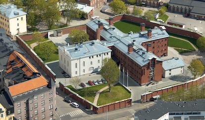 Vista aérea del hotel Katajanokka de Helskinki. 