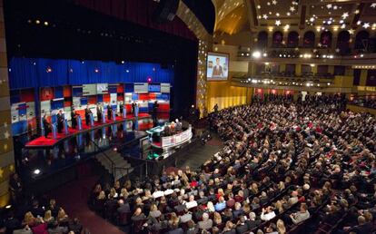 Un momento del debate del martes en Wisconsin.