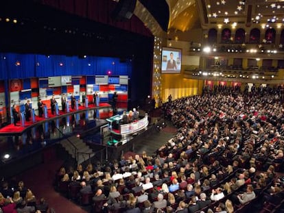 Un momento del debate del martes en Wisconsin.