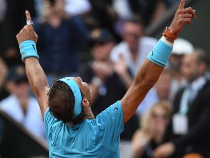 Rafael Nadal celebra su undécimo triunfo en Roland Garros.