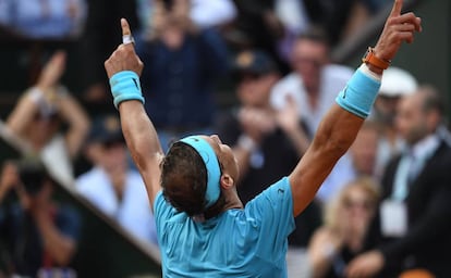 Rafael Nadal celebra su undécimo triunfo en Roland Garros.