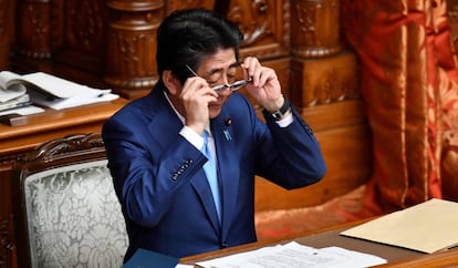 El primer ministro de Japón, Shinzo Abe, en el parlamento este noviembre.