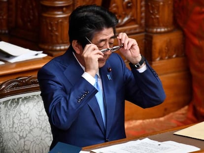 El primer ministro de Japón, Shinzo Abe, en el parlamento este noviembre.