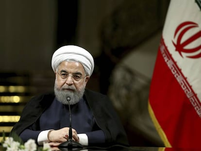 El presidente de Ir&aacute;n, Hassan Rouhani, durante una conferencia de prensa en Teher&aacute;n, el pasado 4 de octubre. 