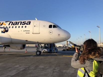 Un avión de Lufthansa.