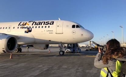 Un avión de Lufthansa.