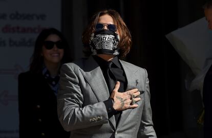 Johnny Depp a su llegada al tribunal de Londres el 28 de julio de este año.