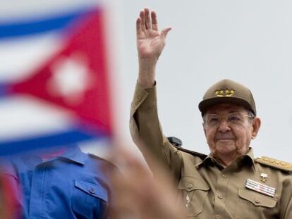 Raúl Castro, no 1º de maio em Havana.