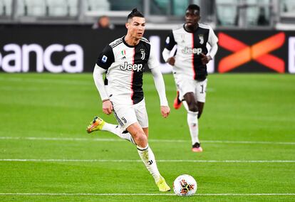 Cristiano Ronaldo, en el último partido de la Serie A antes del parón.