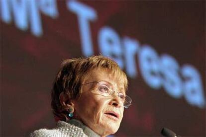 La vicepresidenta primera del Gobierno, María Teresa Fernández de la Vega, ayer, en Sevilla.