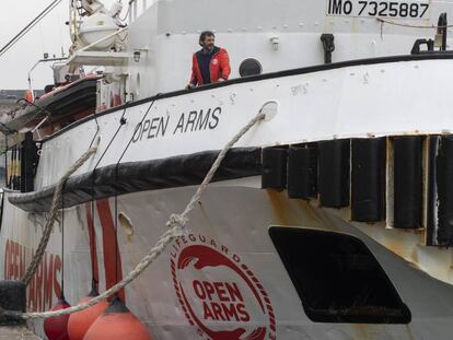 La embarcación española 'Open Arms', el día de ayer en el Port de Barcelona.