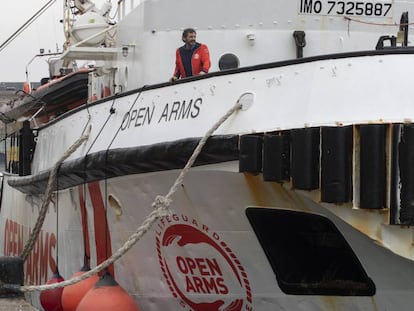 La embarcación española 'Open Arms', el día de ayer en el Port de Barcelona.