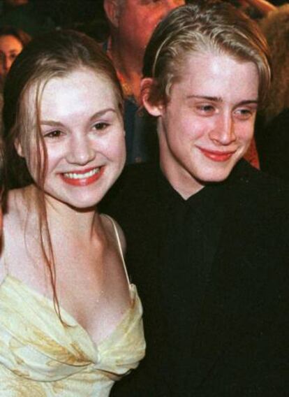 Macaulay Culkin con Rachel Miner con quien se casó con solo 18 años.