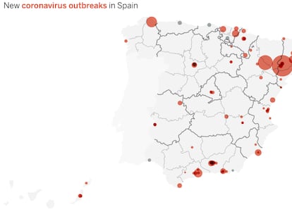 Coronavirus outbreaks in Spain.