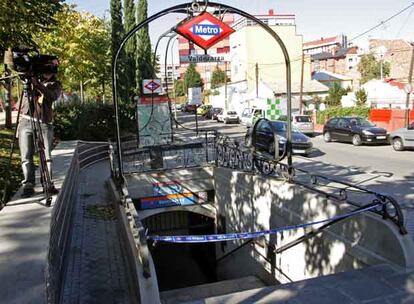 Estación de metro de Valdezarza, en cuyo interior se produjo el tiroteo.