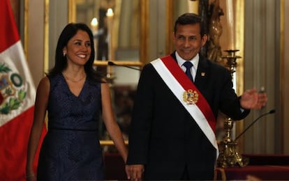 Ollanta Humala y su esposa Nadine Heredia.