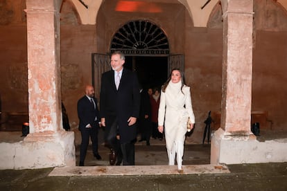 Los Reyes Felipe VI y Letizia en la Real Academia de Espa?a en Roma.