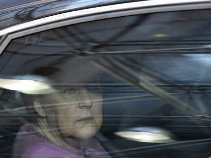 La canciller alemana, Angela Merkel, este viernes a su llegada a la cumbre en Bruselas. 