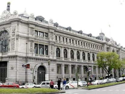 Vista de la fachada del Banco de Espa&ntilde;a. 