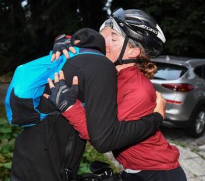 Fiona Kolbinger, tras ganar la carrera.