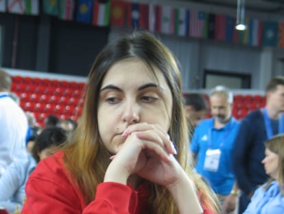 Ana Matnadze, durante su partida de hoy