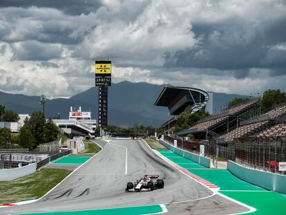 Pruebas del Gran Premio de Fórmula 1 en el circuito de Montmeló, este martes.