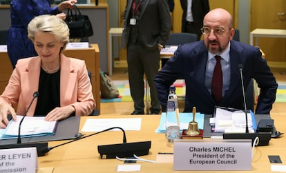 Ursula von der Leyen y Charles Michel, el miércoles en Bruselas.