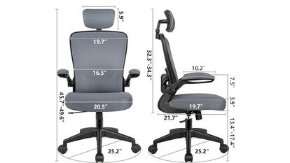 Ergonomic chair on white background