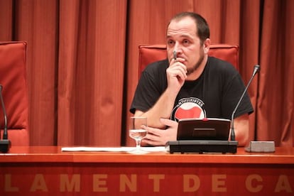 El diputat David Fernàndez, de la CUP, al Parlament.