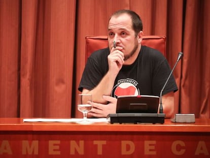 El diputado David Fernàndez ( CUP) en el Parlament.