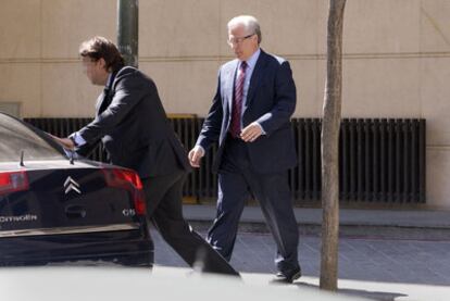 El juez Baltasar Garzón, a su salida ayer de la Audiencia Nacional.