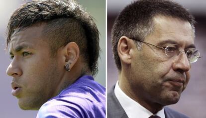 Neymar y Bartomeu.