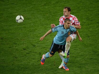 Negredo, en el duelo ante Croacia.