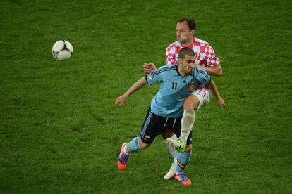 Negredo, en el duelo ante Croacia.