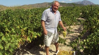 Pepe Vidal en su vi&ntilde;edo de moscatel ecol&oacute;gico