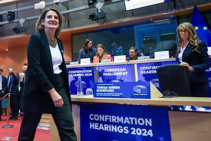 Teresa Ribera en el Parlamento Europeo en Bruselas el pasado martes.