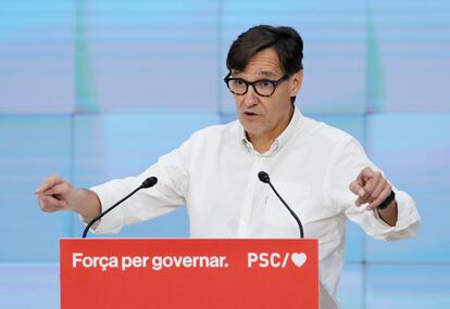 El primer secretario del PSC, Salvador Illa, en el nuevo Consejo Nacional del partido.