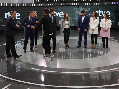 El debate electoral a siete con los portavoces parlamentarios, en imágenes