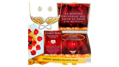 Regalos San Valentín sobre fondo blanco