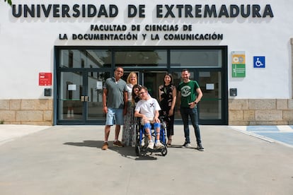 Marcos Millán en la Facultad de Comunicación de Badajoz.