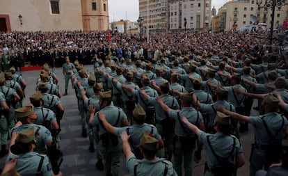 La Legión durante la Semana Santa de Málaga de 2018.