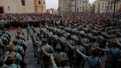 La Legión durante la Semana Santa de Málaga de 2018.